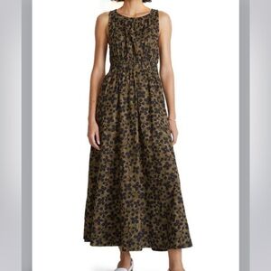 Apiece Apart Olive Green Floral Maxi Dress